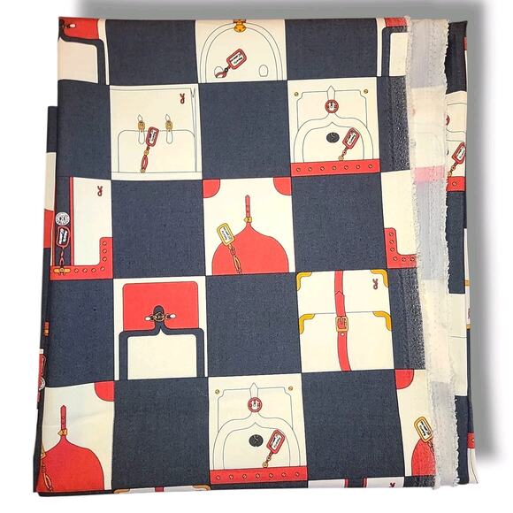 Vintage Roberta di Camerino Handbag Print Fabric 1 Yard Italian Designer Textile - Picture 1 of 7